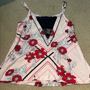 Floral Lace-Trimmed Women's Top